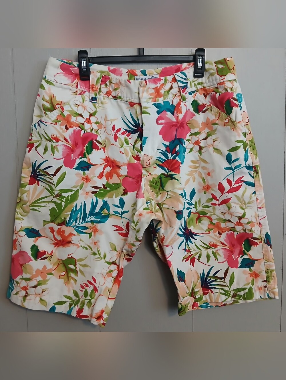Caribbean Joe Womens Petite Size 6 Floral Shorts